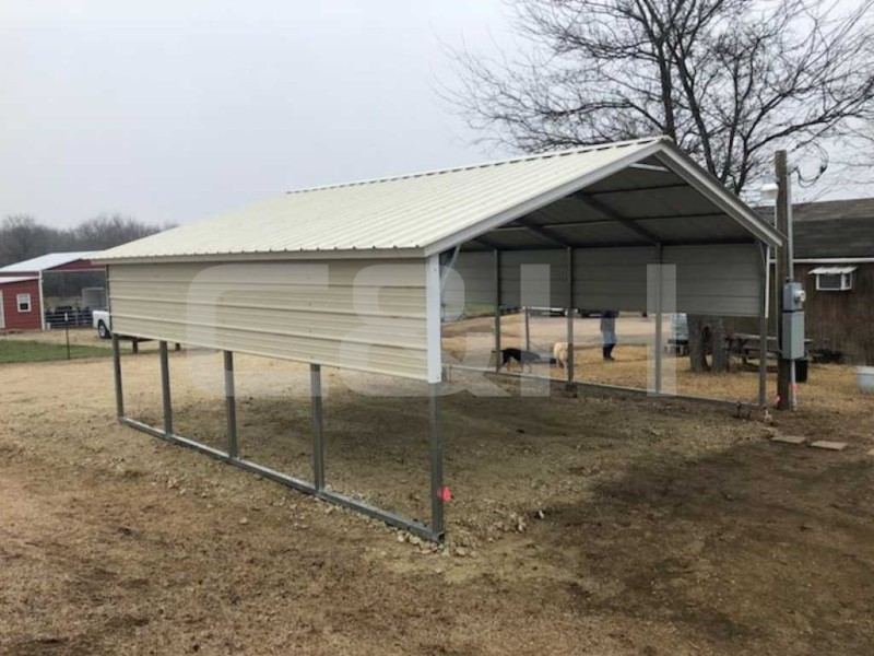 VERTICAL ROOF CARPORT 18W x 21L x 6H