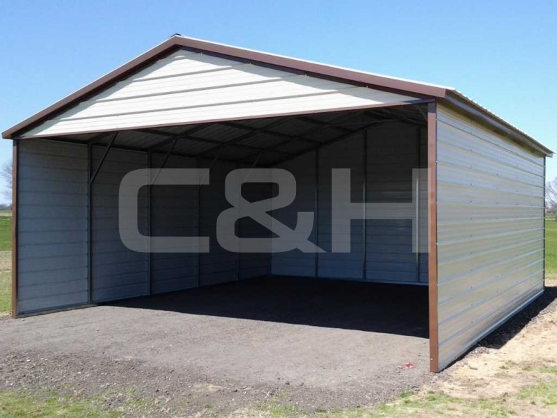 VERTICAL ROOF CARPORT 24W x 26L x 9H