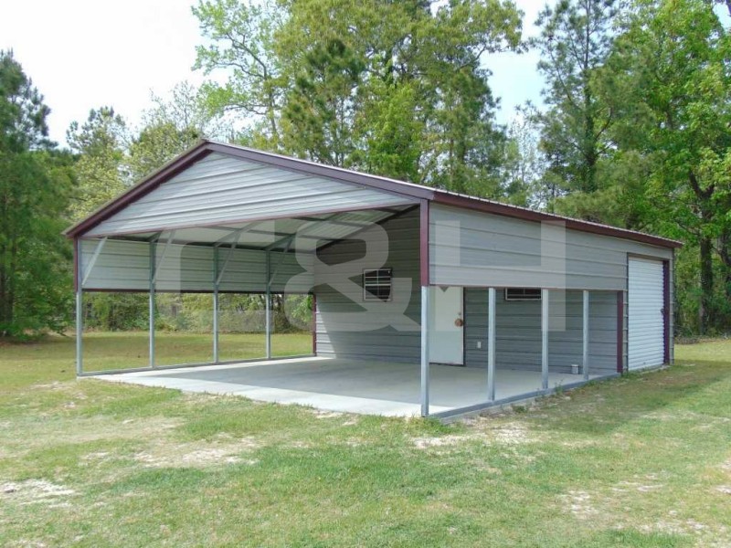 VERTICAL ROOF CARPORT 22W x 31L x 8H