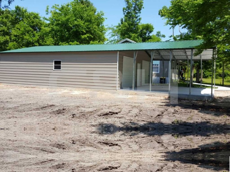 VERTICAL ROOF CARPORT 24W x 61L x 9H